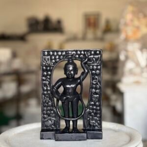 7 Inch Black Marble Shreenathji Idol – Handcrafted Divine Statue (1.1 Kg)